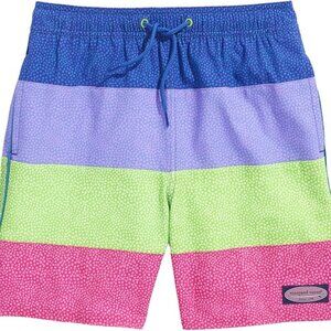 NWT Vineyard Vines Boys Boys' Printed Chappy Swim Trunks 4 Panel Neon Dots L(16)